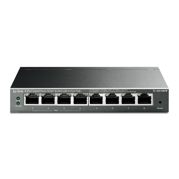 TP-Link 8-Port Gigabit Easy Smart Switch with 4-Port PoE+ - TL-SG108PE