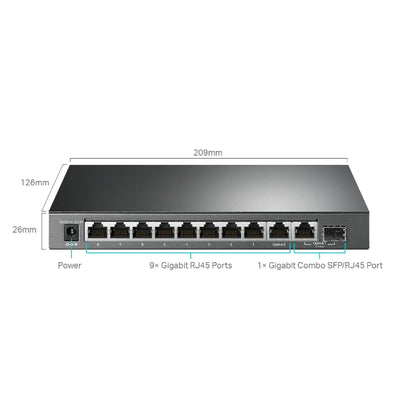 TP-Link 10-Port Gigabit Easy Smart Switch with 8-Port PoE+ - TL-SG1210MPE