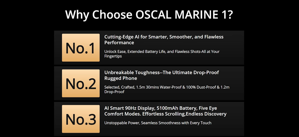 OSCAL Rugged Smartphone Marine 1 LTE 4GB/128GB - Black