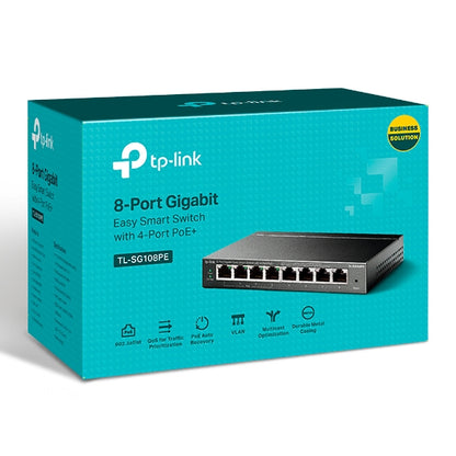 TP-Link 8-Port Gigabit Easy Smart Switch with 4-Port PoE+ - TL-SG108PE