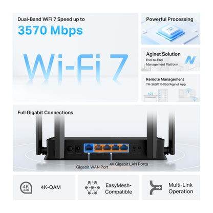 TP-Link BE3600 Dual-Band Wi-Fi 7 Router - EB210