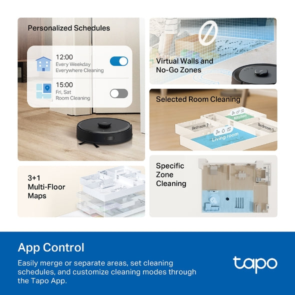 Tapo Hyper Suction Robot Vacuum & Mop + Smart Auto-Empty Dock - Tapo RV30 Max Plus