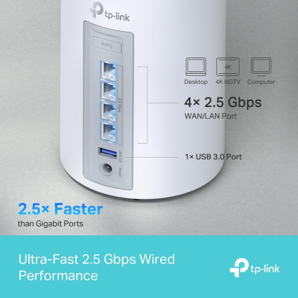 TP-Link BE11000 Whole Home Mesh WiFi 7 System - Deco BE65