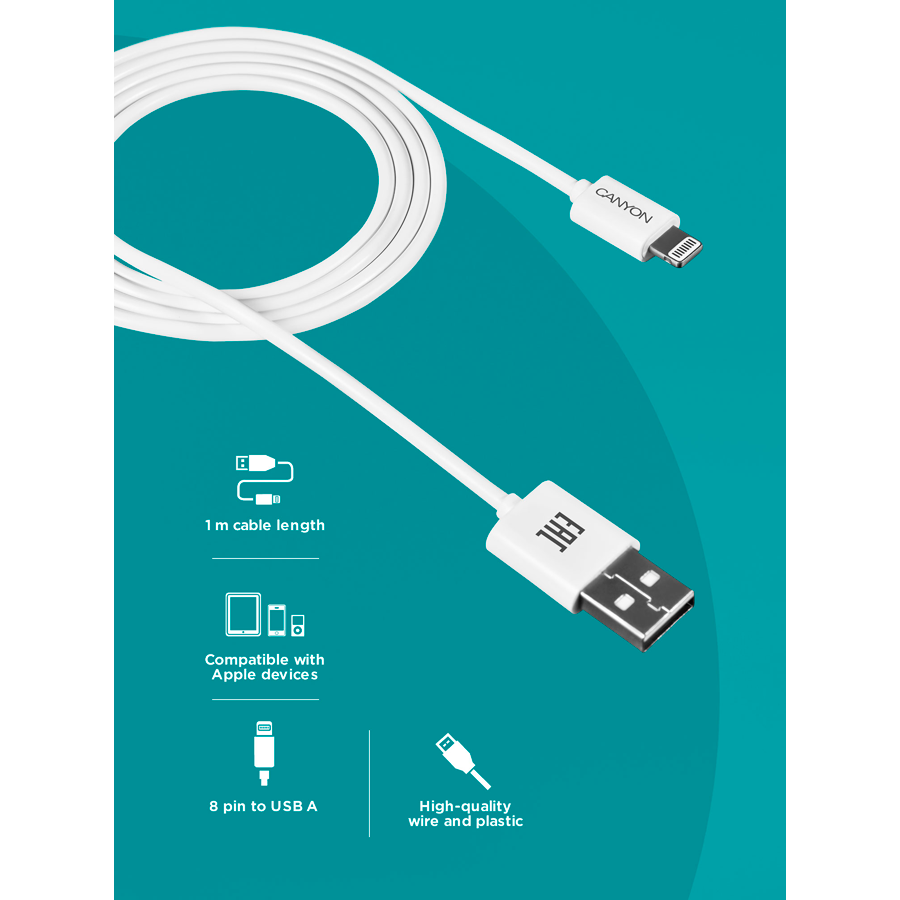 Canyon Lightning to USB-A 5W 1M - White