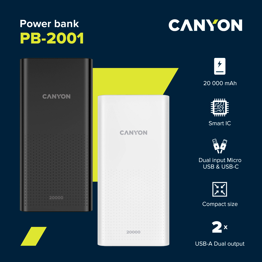 Canyon Power Bank PB-2001 - White