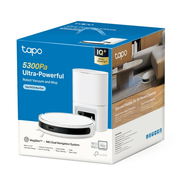 Tapo Navigation Robot Vacuum and Mop with Auto-Empty Dock - Tapo RV20 Max Plus