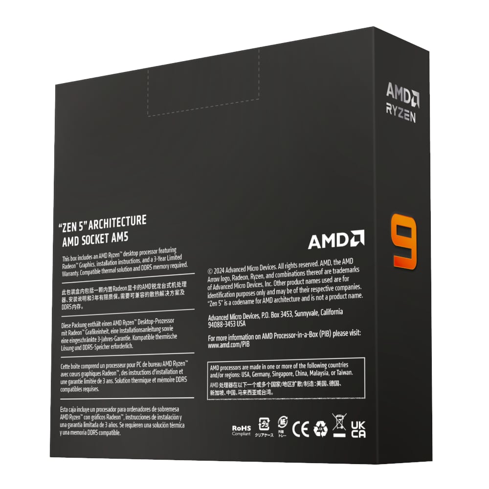AMD RYZEN 9 9950X 4.3GHz 16-Core AM5 CPU - W/O Fan