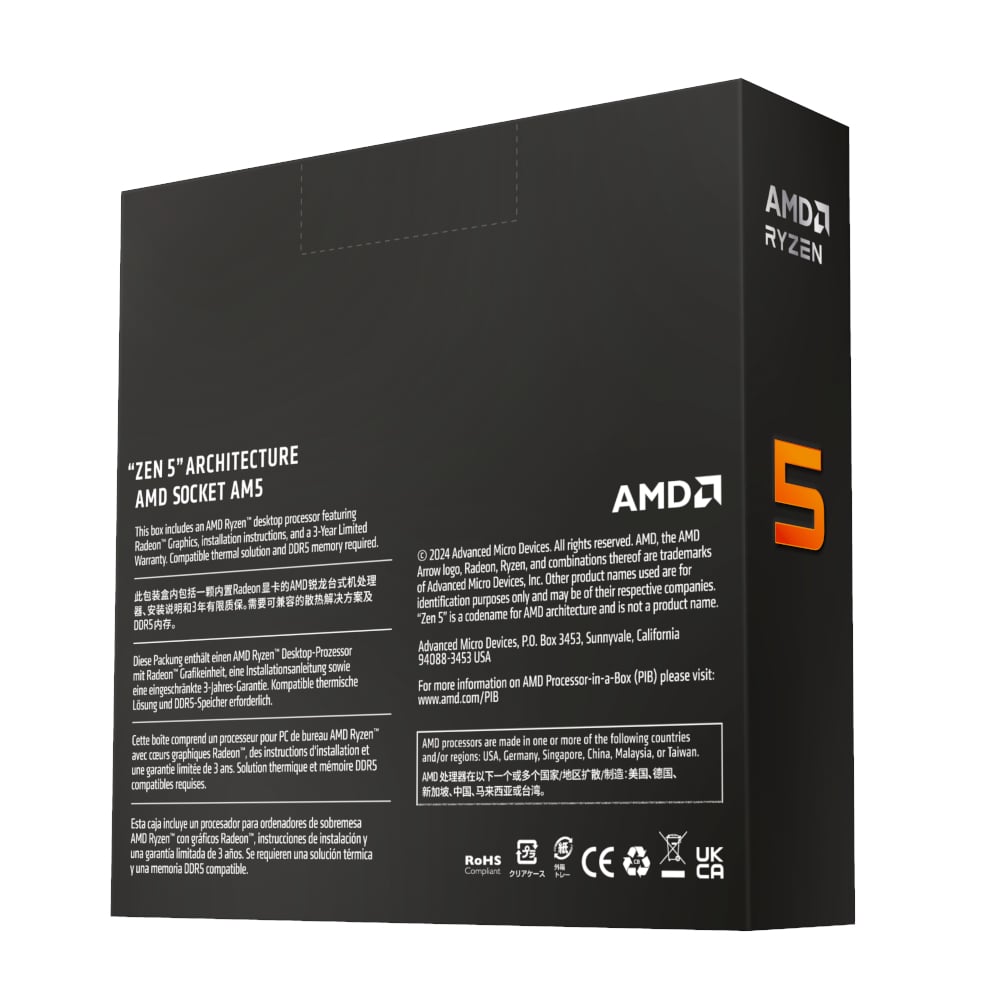AMD RYZEN 5 9600X 3.9GHz 6-Core AM5 CPU - W/O Fan