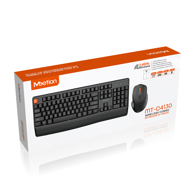 Meetion Wireless Keyboard and Mouse Combo - Silent Mouse, Ergonomic Design