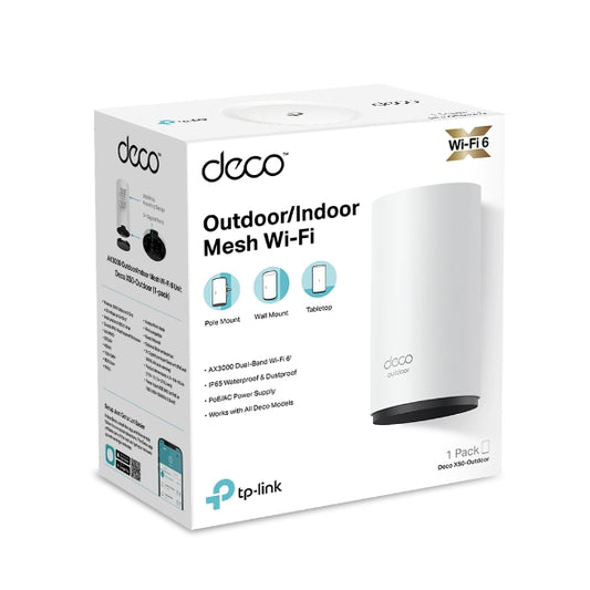 TP-Link AX3000 Outdoor / Indoor Whole Home Mesh WiFi 6 Unit - Deco X50-Outdoor