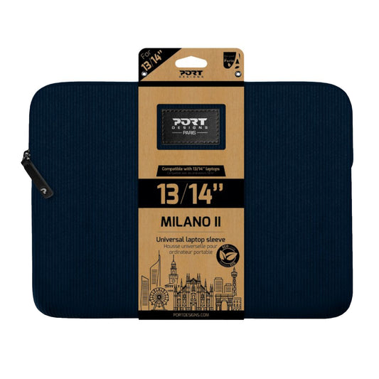 Port Designs Milano II Eco 13/14″ Universal Laptop Sleeve – Navy Blue