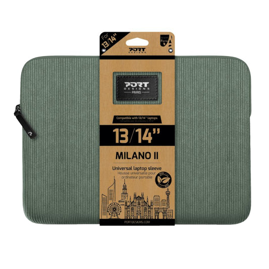 Port Designs Milano II Eco 13/14″ Universal Laptop Sleeve – Sage Green