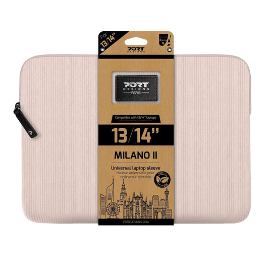 Port Designs Milano II Eco 13/14″ Universal Laptop Sleeve – Plush Pink