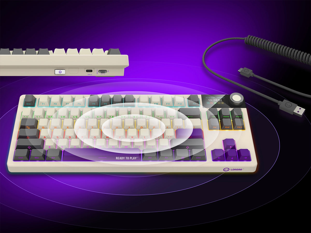 Lorgar Wireless Gaming Keyboard KBP70TKLW - White