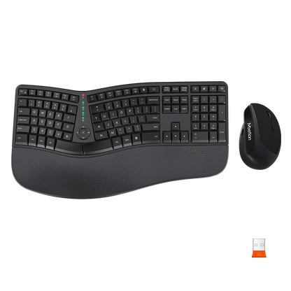 Meetion Wireless Ergonomic Keyboard and Mouse Combo - Split Keyboard Design