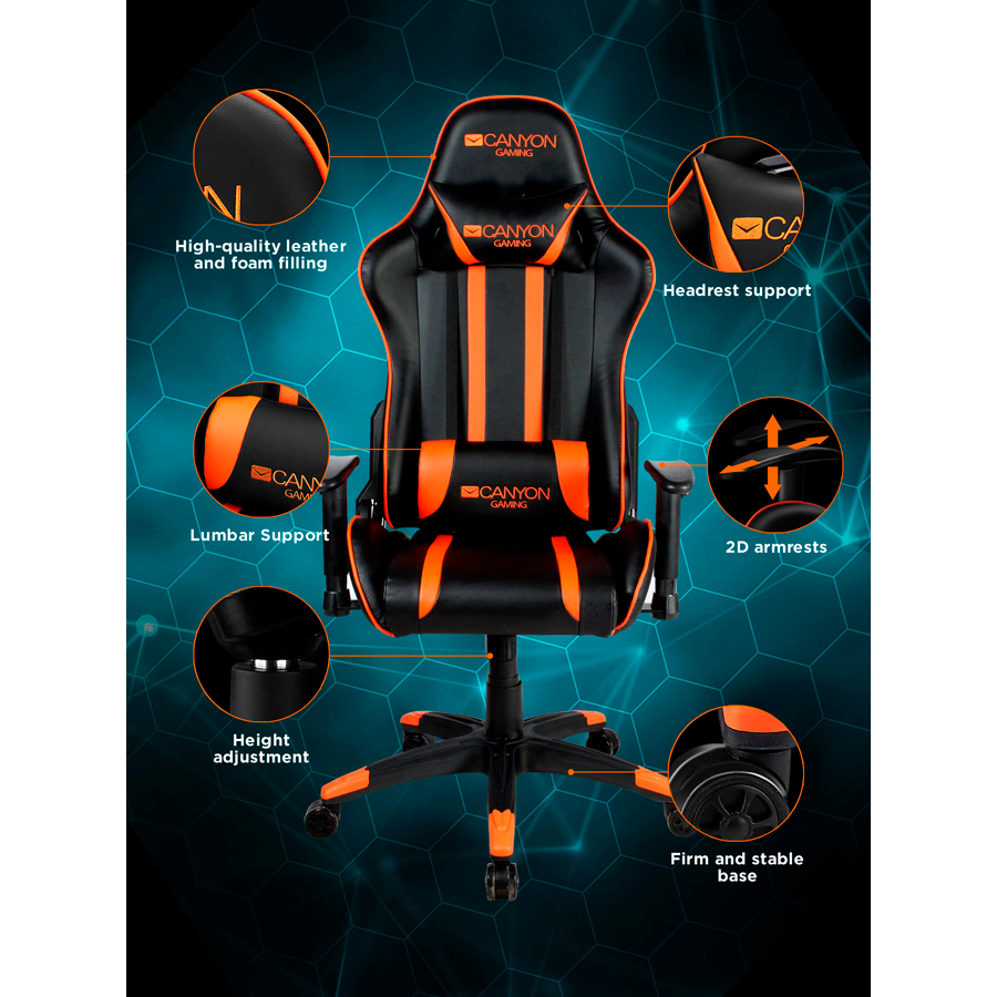 Canyon Fobos GC-3 Gaming Chair - Black Orange