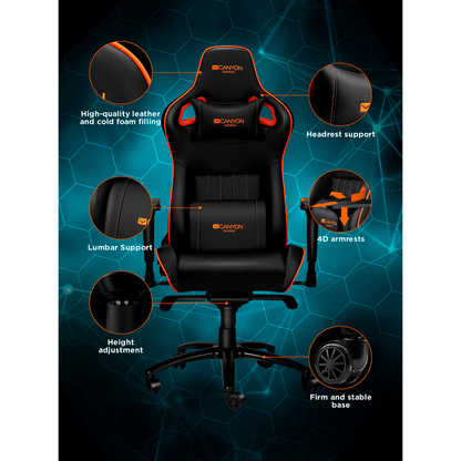 Canyon Corax GH-5 Gaming Chair - Black Orange