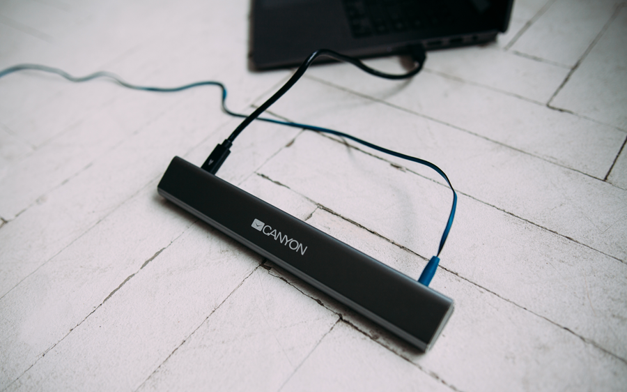 Canyon DS-6 6-in-1 USB-C Docking Station and Stand - Space Grey