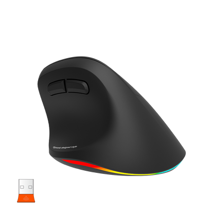 Meetion Wireless Ergonomic Vertical Mouse - Right-handed, RGB, Bluetooth