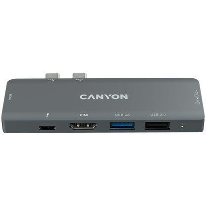Canyon DS-5B 7-in-1 USB-C Multiport Docking Station - Space Grey