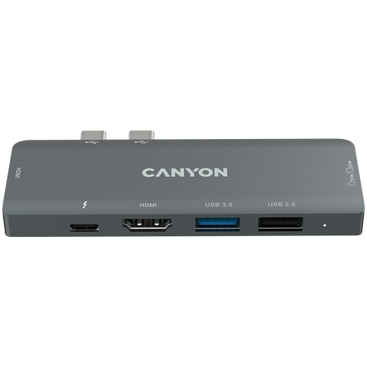 Canyon DS-5B 7-in-1 USB-C Multiport Docking Station - Space Grey