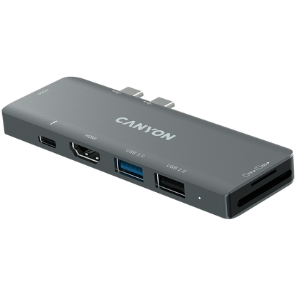 Canyon DS-5B 7-in-1 USB-C Multiport Docking Station - Space Grey
