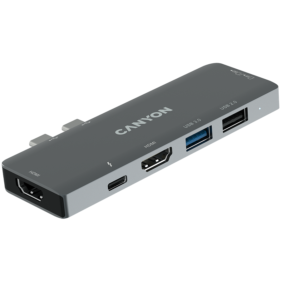 Canyon DS-5B 7-in-1 USB-C Multiport Docking Station - Space Grey