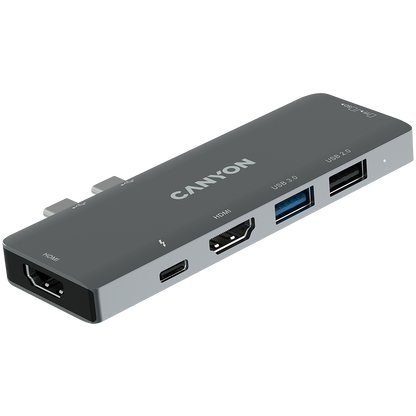 Canyon DS-5B 7-in-1 USB-C Multiport Docking Station - Space Grey