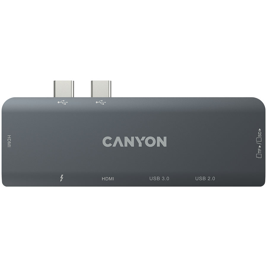 Canyon DS-5B 7-in-1 USB-C Multiport Docking Station - Space Grey