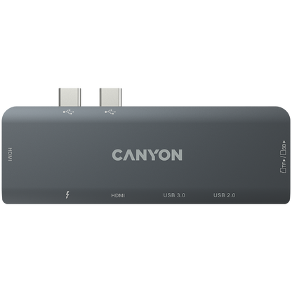 Canyon DS-5B 7-in-1 USB-C Multiport Docking Station - Space Grey