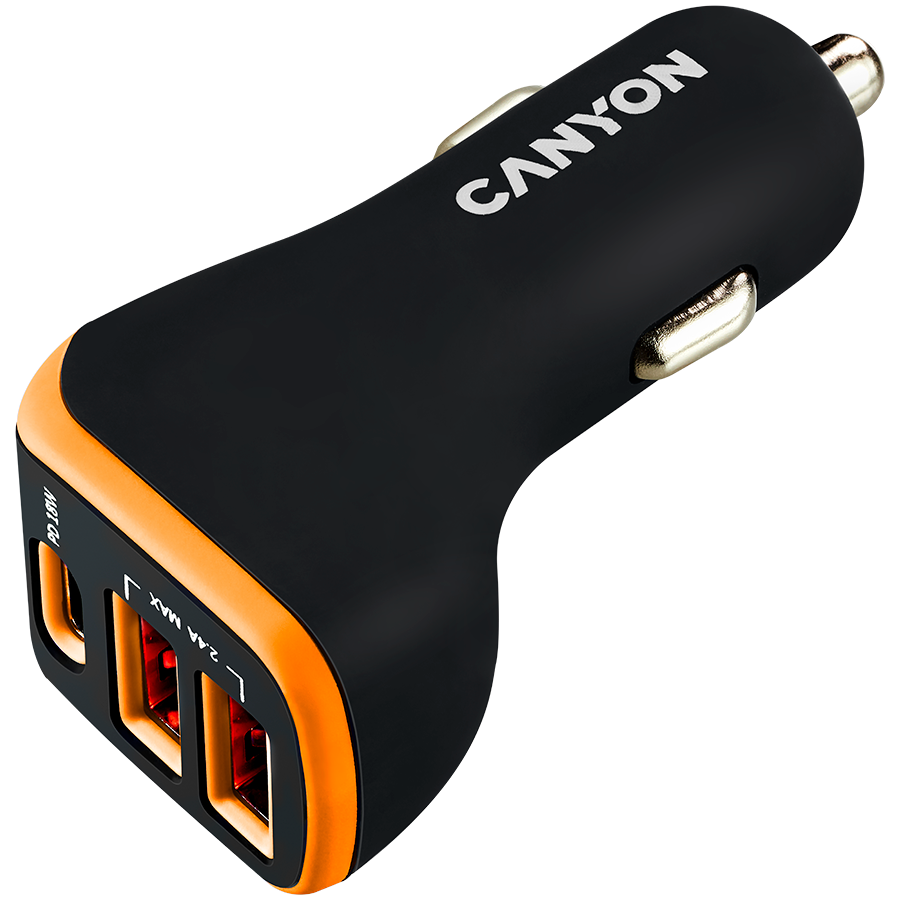 Canyon Car Charger PD 18W USB-C 2x USB-A