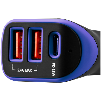 Canyon Car Charger PD 18W USB-C 2x USB-A