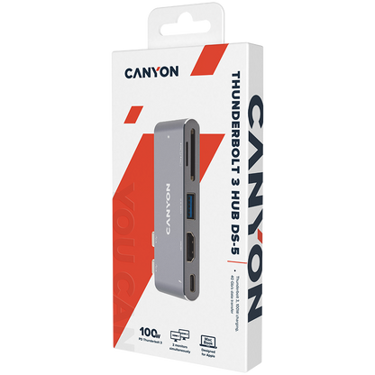 Canyon DS-5B 7-in-1 USB-C Multiport Docking Station - Space Grey
