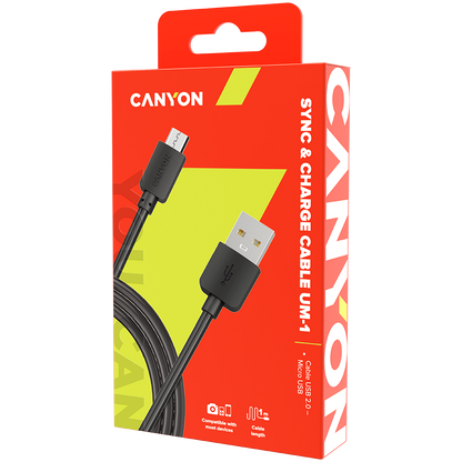 Canyon Micro USB to USB-A 5W 1M - Black