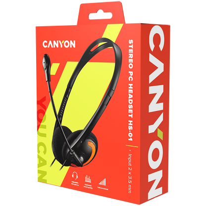 Canyon HS-01 PC Headset - Black/Orange