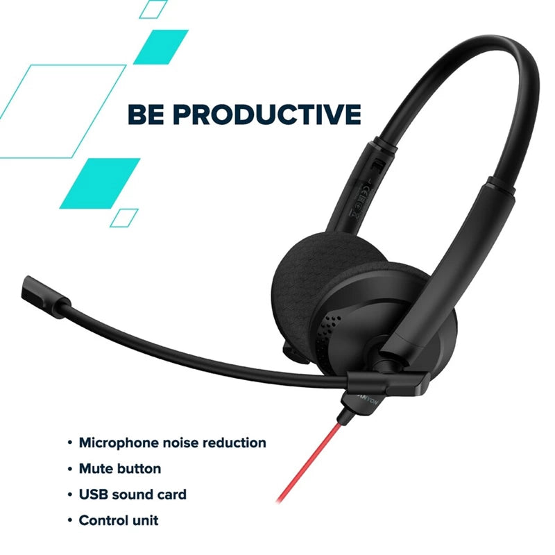 Canyon HS-07 Wired PC Conference Headset - Black