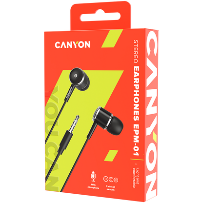 Canyon Stereo Earphones EPM-01 - Black