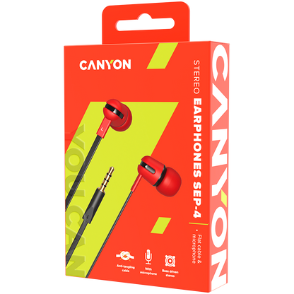 Canyon Stereo Earphones EPM-01 - Red
