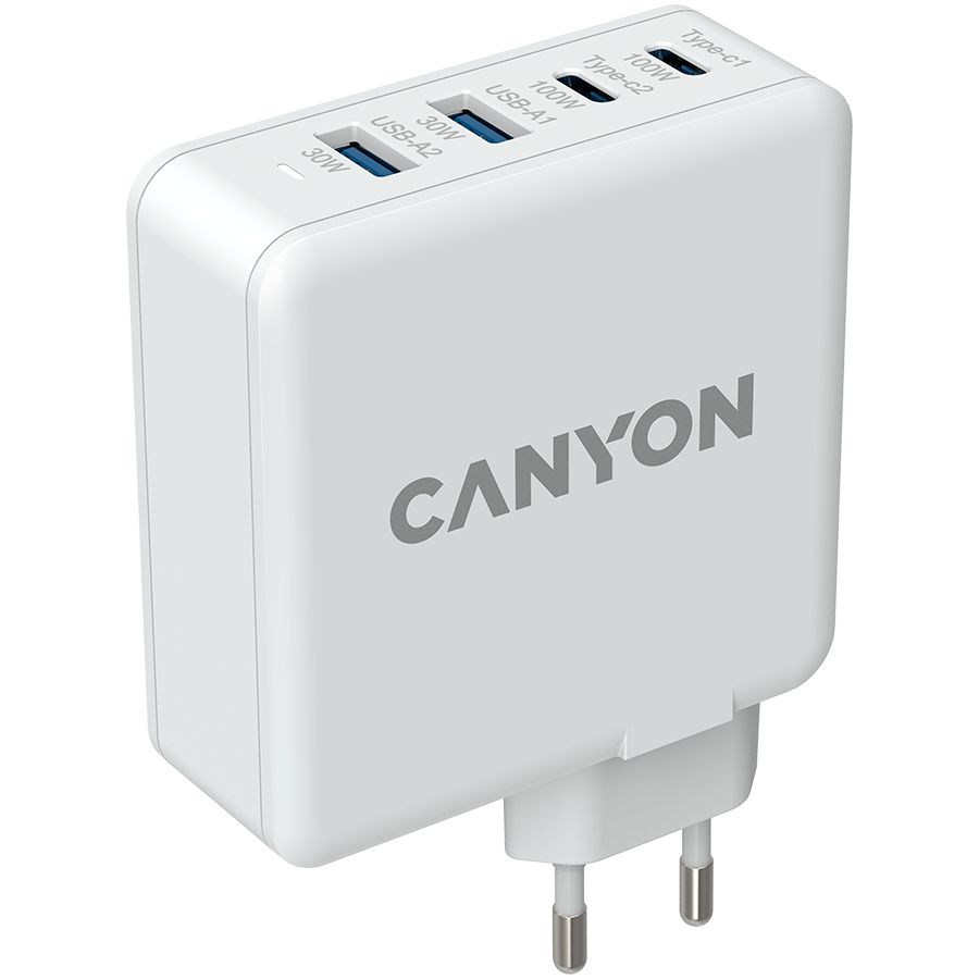 Canyon H-100 GaN 100W USB-C/USB-A Charger - White