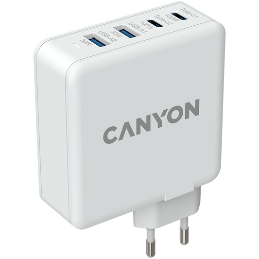 Canyon H-100 GaN 100W USB-C/USB-A Charger - White
