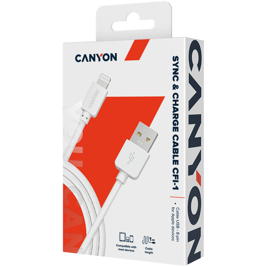 Canyon Lightning to USB-A 5W 1M - White