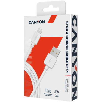 Canyon Lightning to USB-A 5W 1M - White