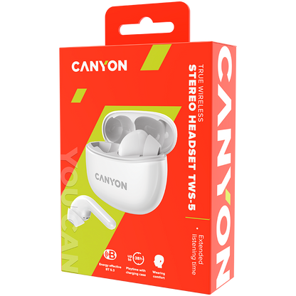 Canyon TWS-5 True Wireless Earbuds - White