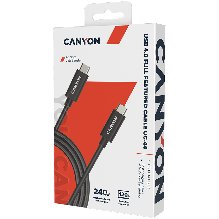 Canyon USB-C to USB-C 240W 40Gbps 1M - Black