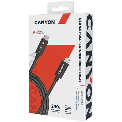 Canyon USB-C to USB-C 240W 20Gbps 2M - Black