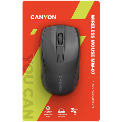 Canyon Wireless Mouse MW-7 - Black