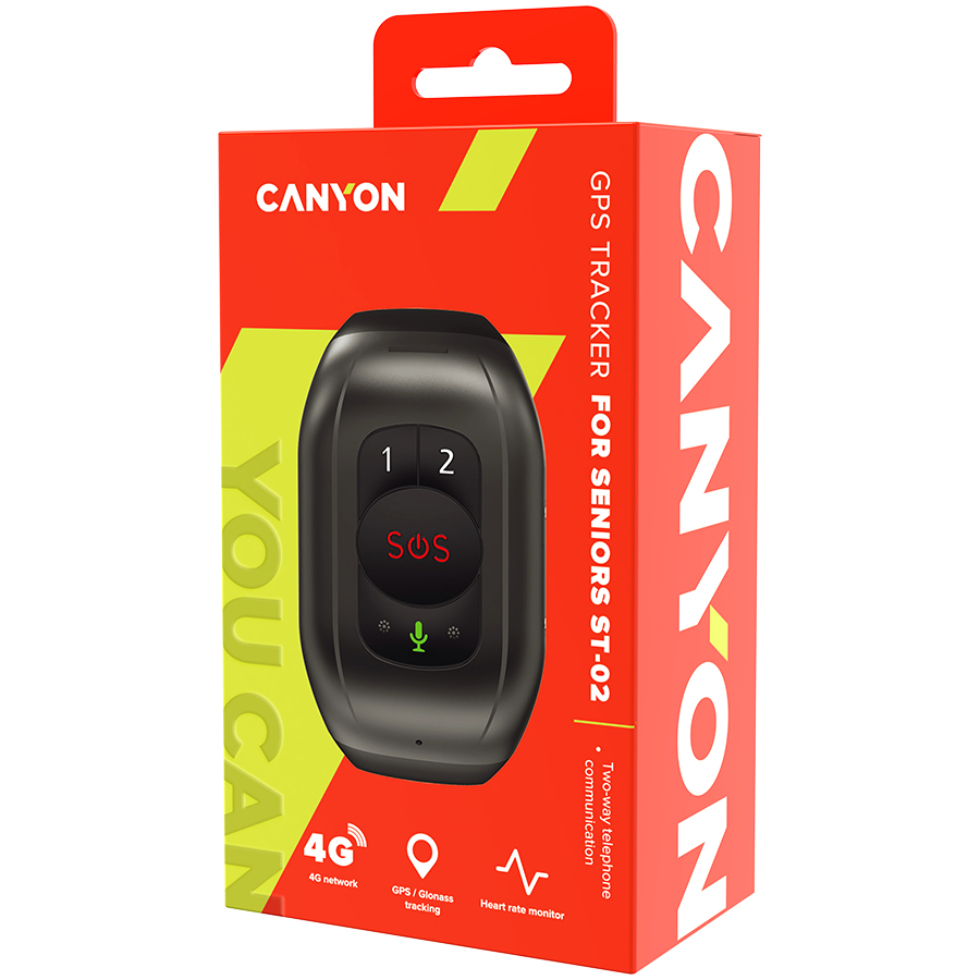 Canyon Safetrack AI ST-02 4G GPS Smart Watch - Black