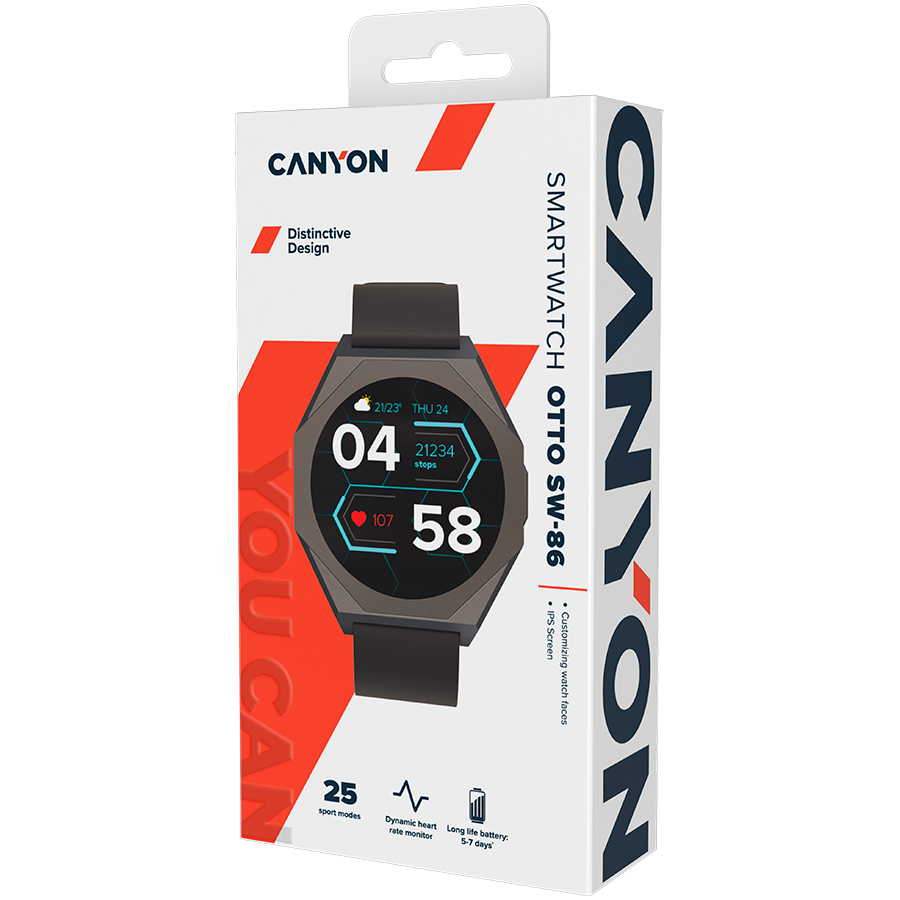Canyon Otto SW-86 Smart Watch - Black