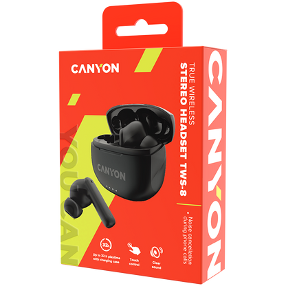 Canyon TWS-8 ENC True Wireless Earbuds - Black