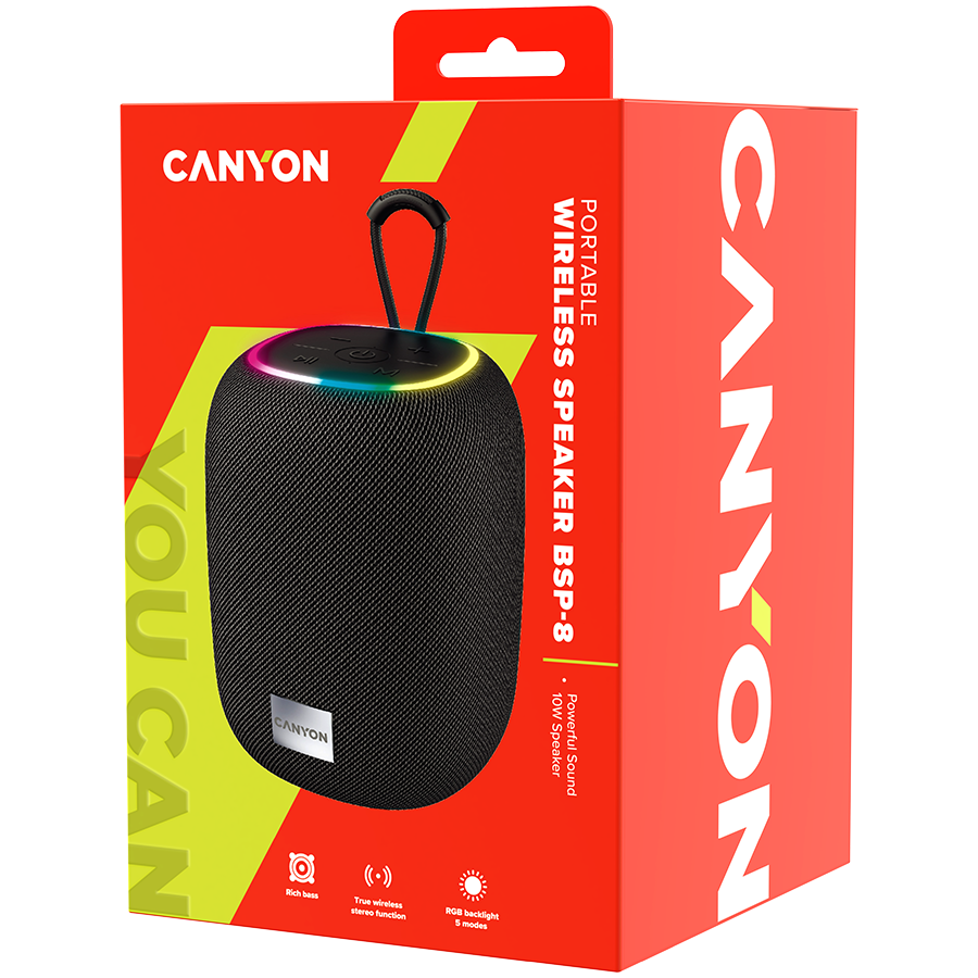 Canyon Portable Wireless Speaker BSP-8 - Black